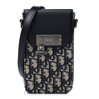 Christian Dior Oblique Calfskin Vertical Pouch Black 1 of 8