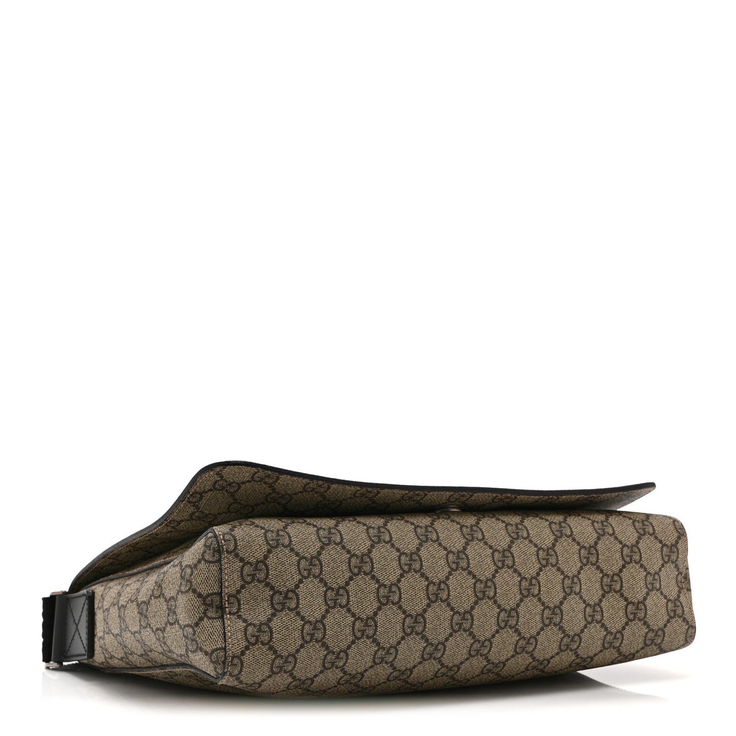 GG Supreme Monogram Web Flap Messenger Bag Black