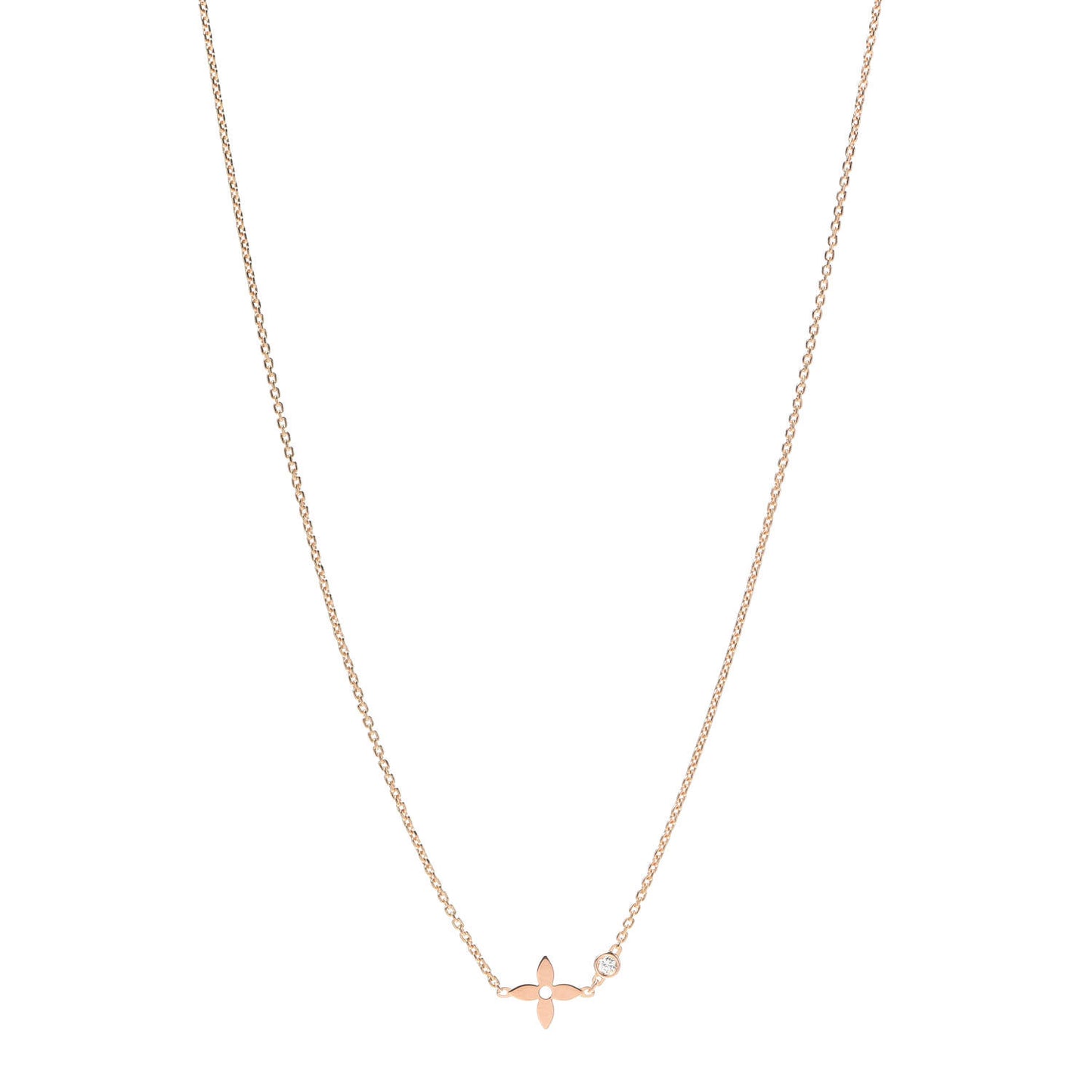 18K Pink Gold Diamond Idylle Blossom Pendant Necklace