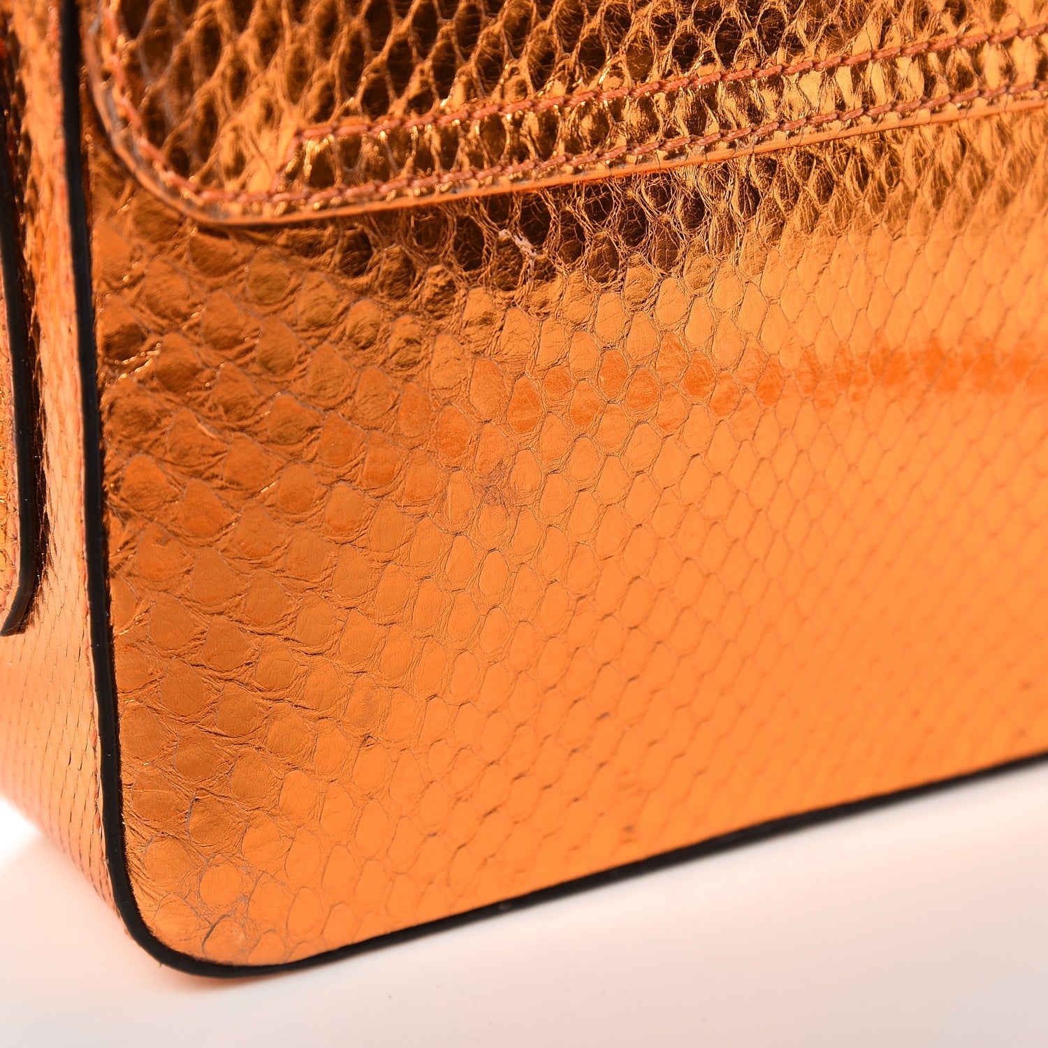 Burberry Metallic Snakeskin Mini Berkeley Crossbody Bright Poppy Orange 8 of 8