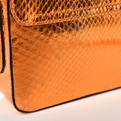 Burberry Metallic Snakeskin Mini Berkeley Crossbody Bright Poppy Orange 8 of 8