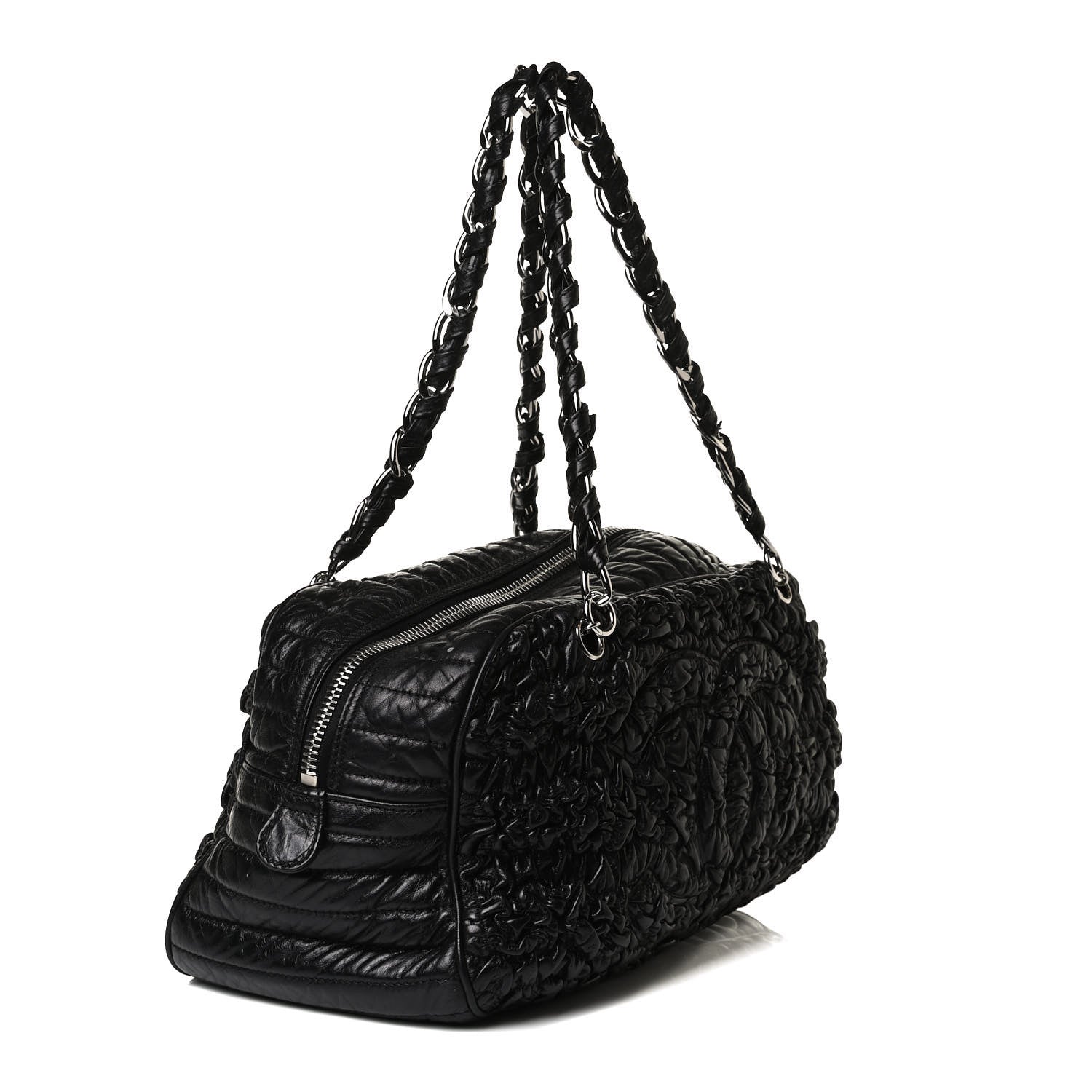 Chanel Lambskin Astrakhan Bowler Black 3 of 12