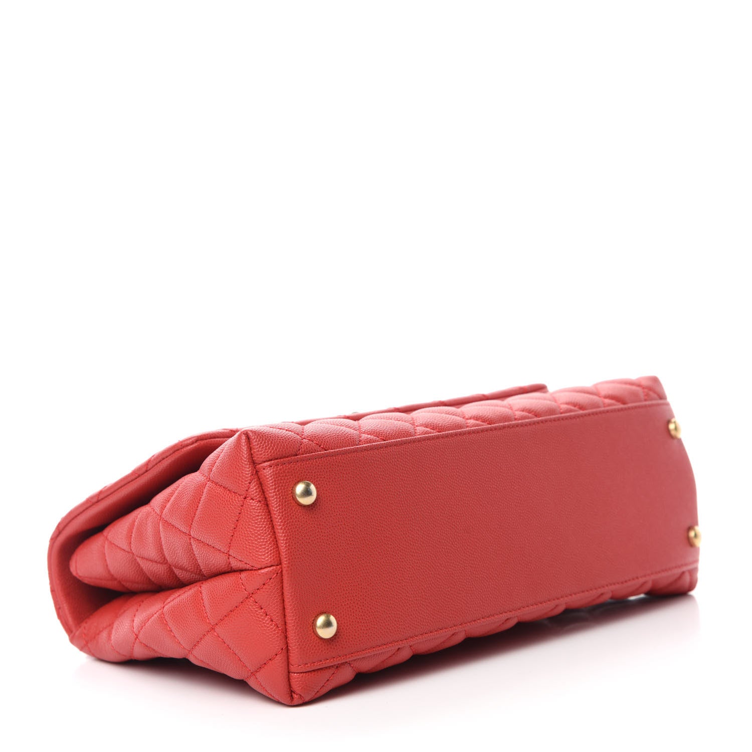 Chanel Caviar Quilted Small Coco Handle Flap Red 4 of 11