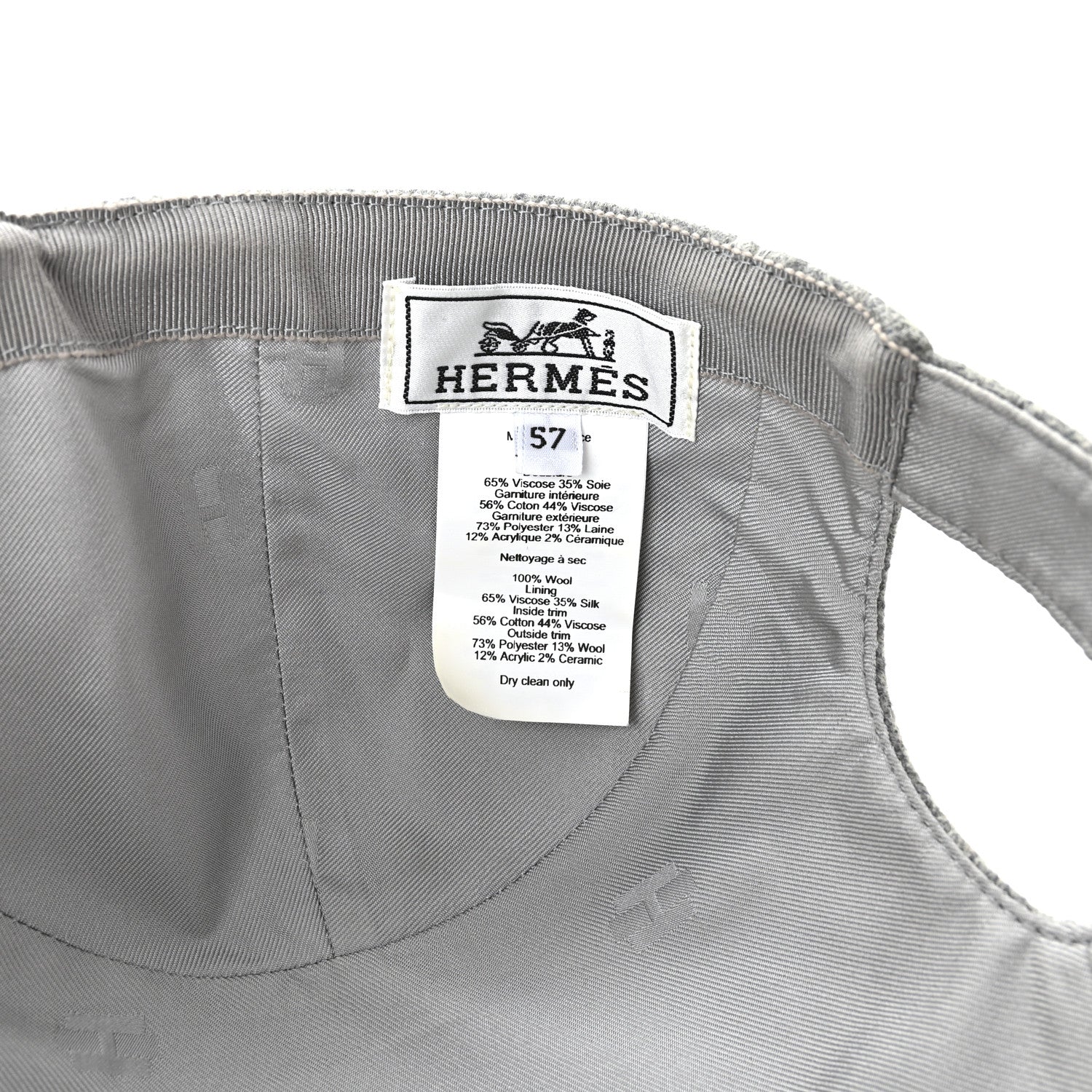 Hermes Wool Davis Varsity Cap Gris Clair 8 of 8