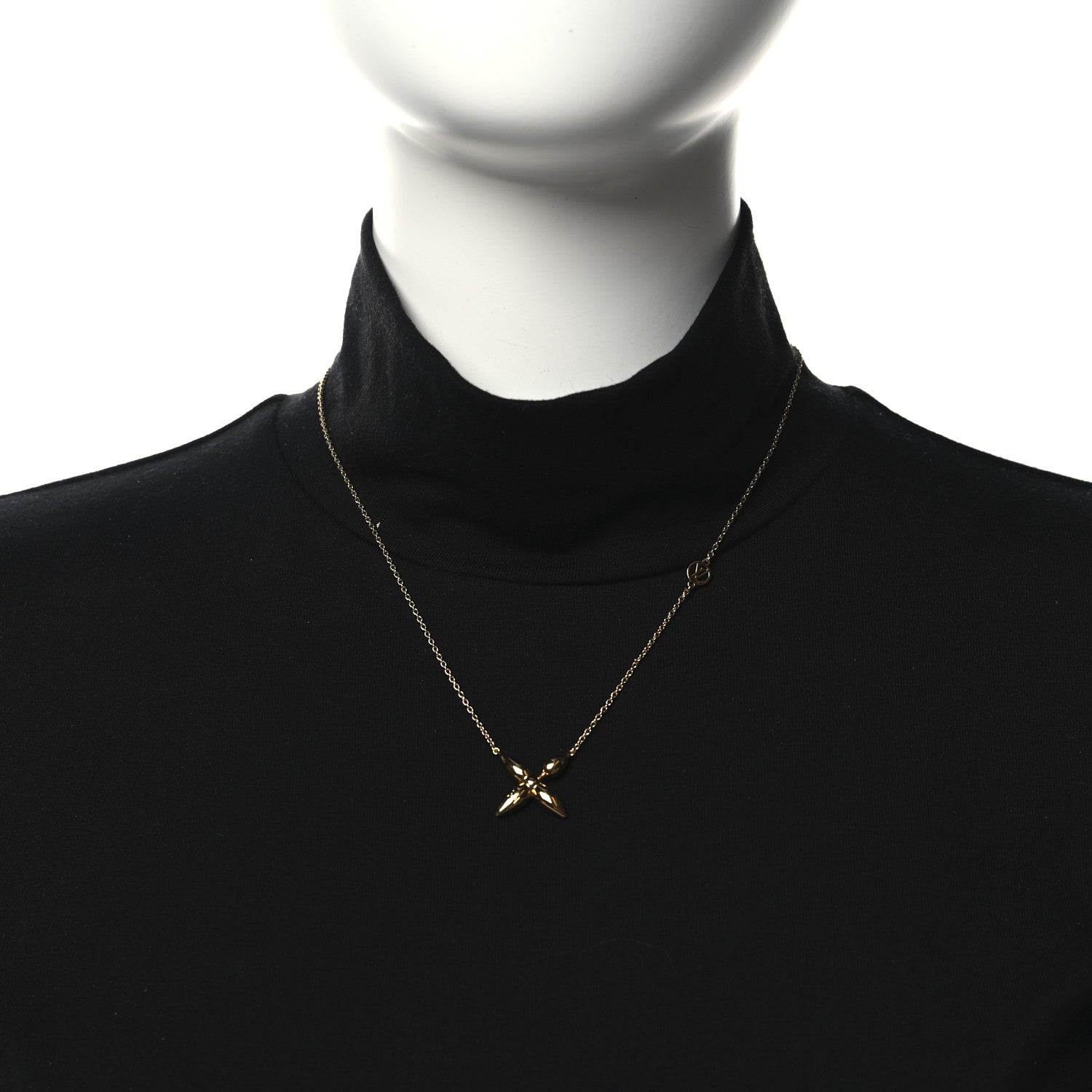 Louis Vuitton Metal Louisette Necklace Gold 2 of 6