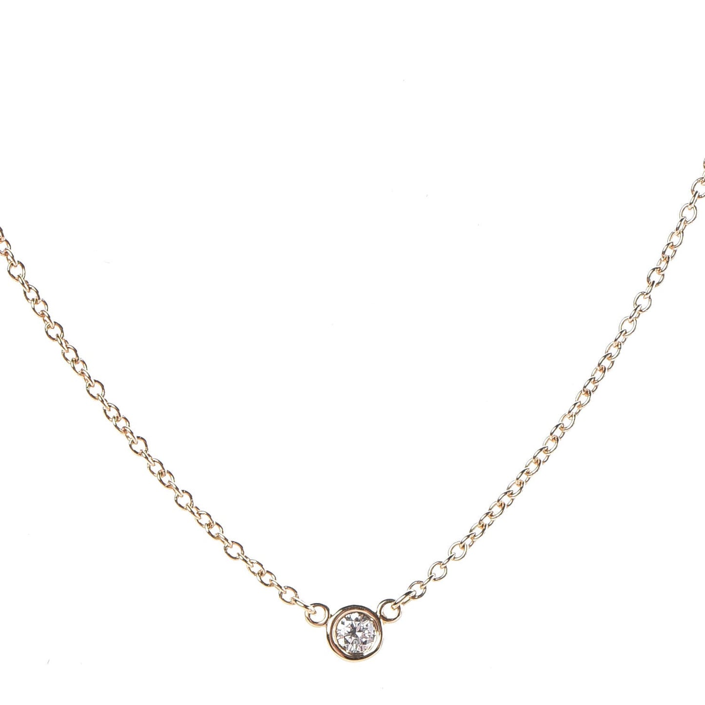 18K Yellow Gold Diamond .05ct Elsa Peretti Diamonds by the Yard Pendant Necklace