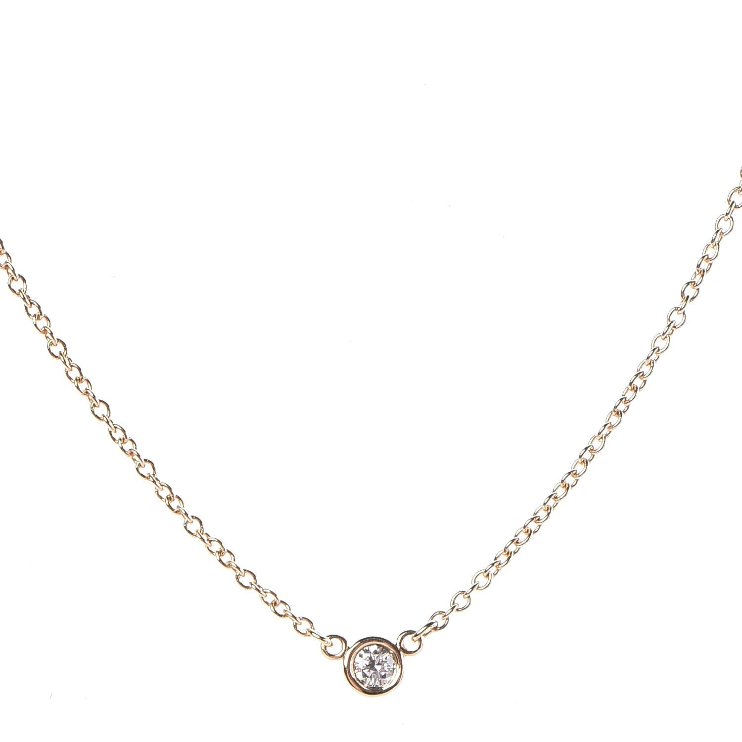 Tiffany 18K Yellow Gold Diamond .05ct Elsa Peretti Diamonds by the Yard Pendant Necklace 4 of 8