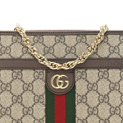 Gucci GG Supreme Monogram Web Ophidia Chain Shoulder Bag Brown 8 of 10