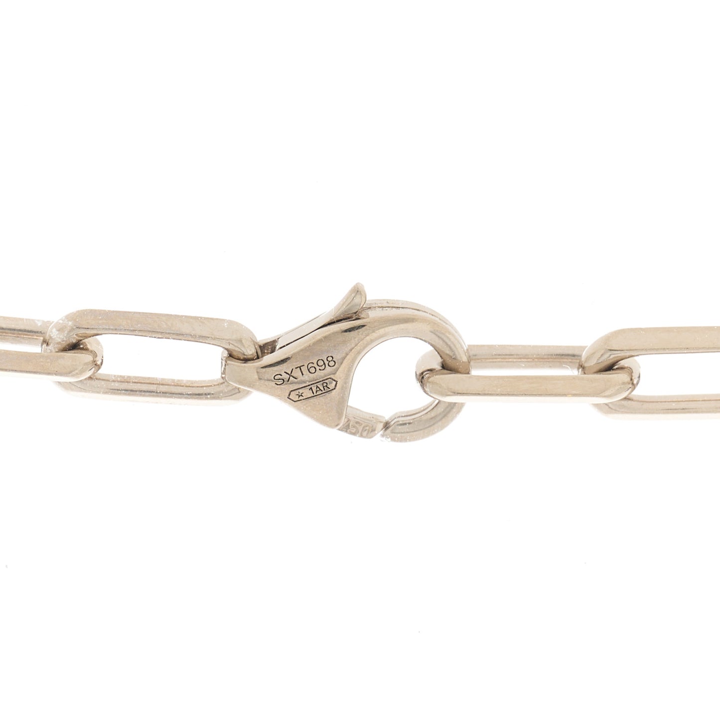 18K White Gold SM Santos De Cartier Link Necklace