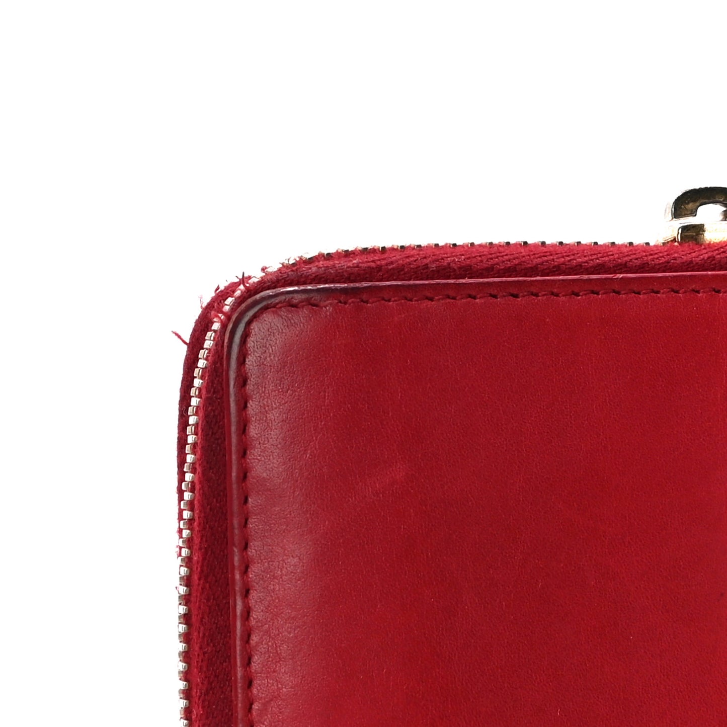 Calfskin Classic Y Ligne Zip Around Wallet Red