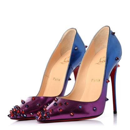 Christian Louboutin Patent Scarabe Degraspike 120 Pumps 37 Rose Digitale 3 of 7