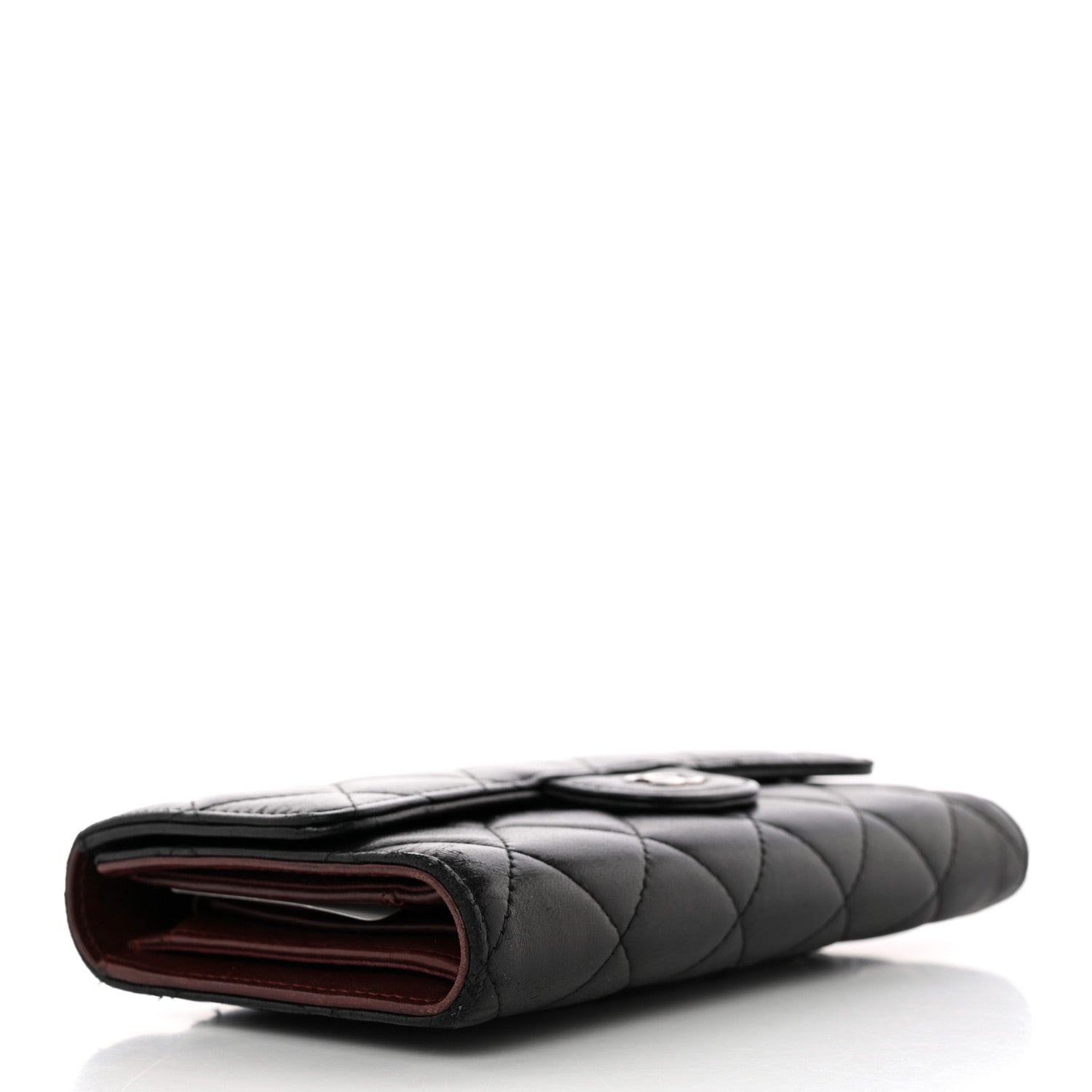 Chanel Lambskin Quilted Large Flap Wallet Black 4 of 12