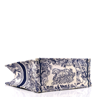 Christian Dior Canvas Embroidered Large Dioriviera Toile De Jouy Book Tote Blue 4 of 16