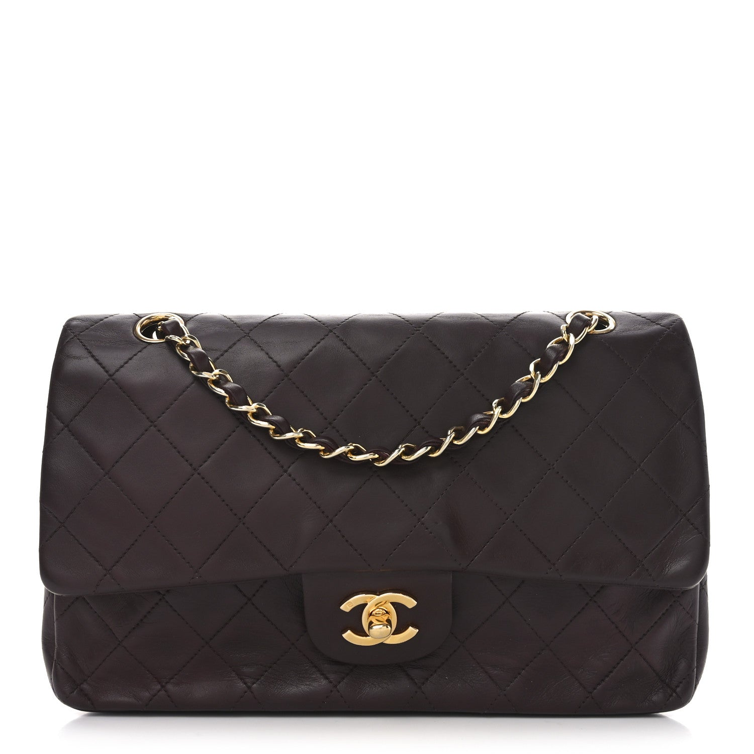 Chanel Lambskin Quilted Medium Double Flap Burgundy 1 of 9