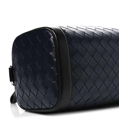 Bottega Veneta Lambskin Intrecciato Brick Messenger Bag Navy Black 10 of 11