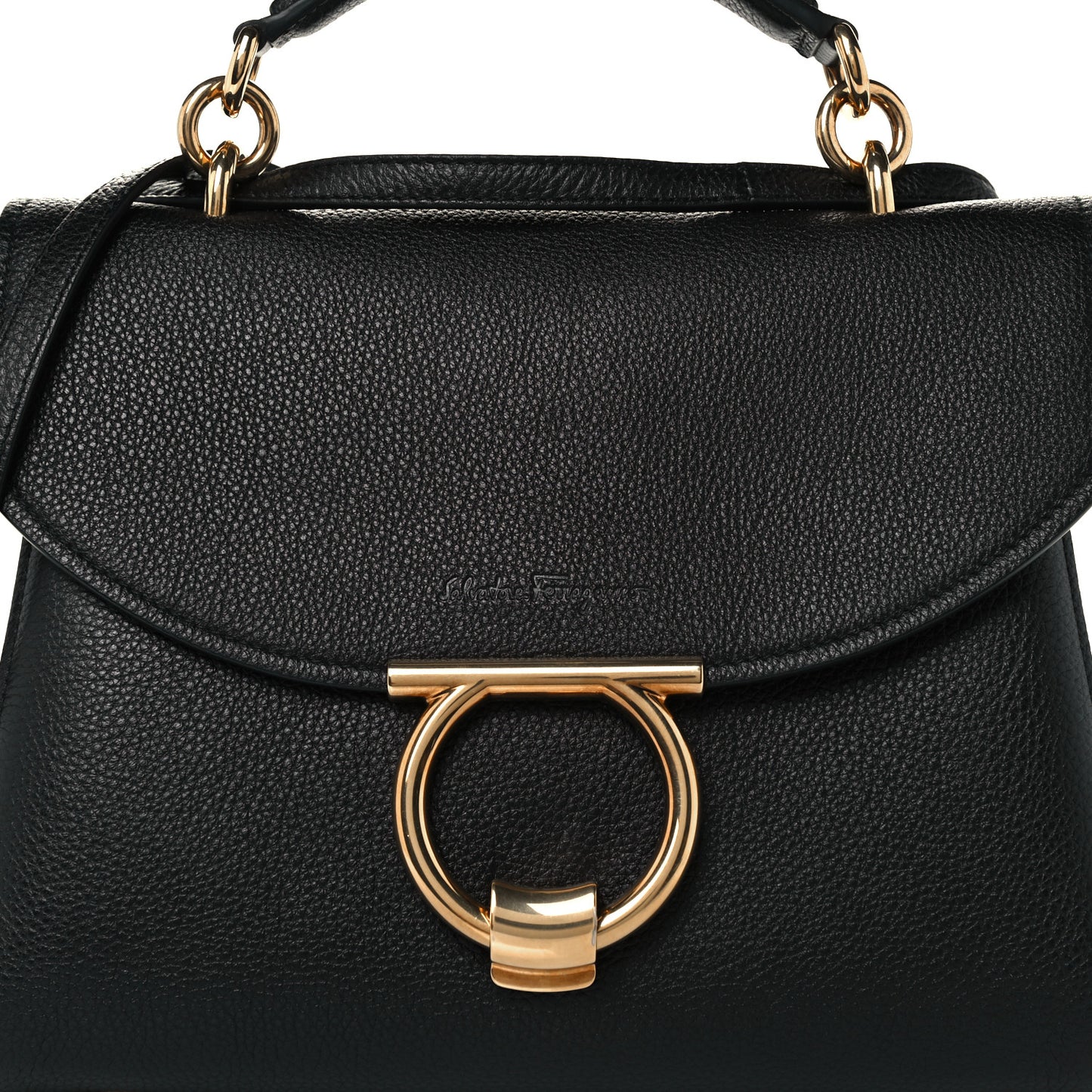 Calfskin Small Margot Top Handle Satchel Black
