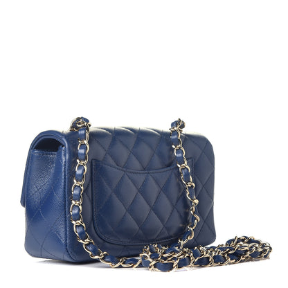 Chanel Caviar Quilted Mini Rectangular Flap Blue 3 of 10