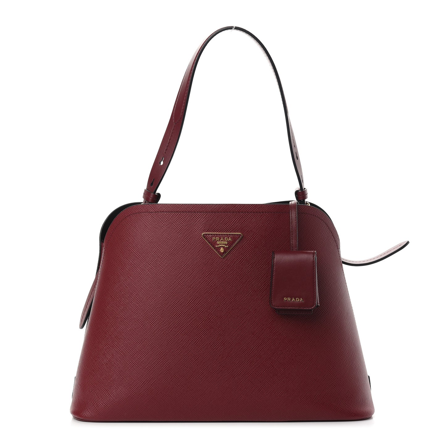 Saffiano Cuir Small Matinee Tote Cherry Black