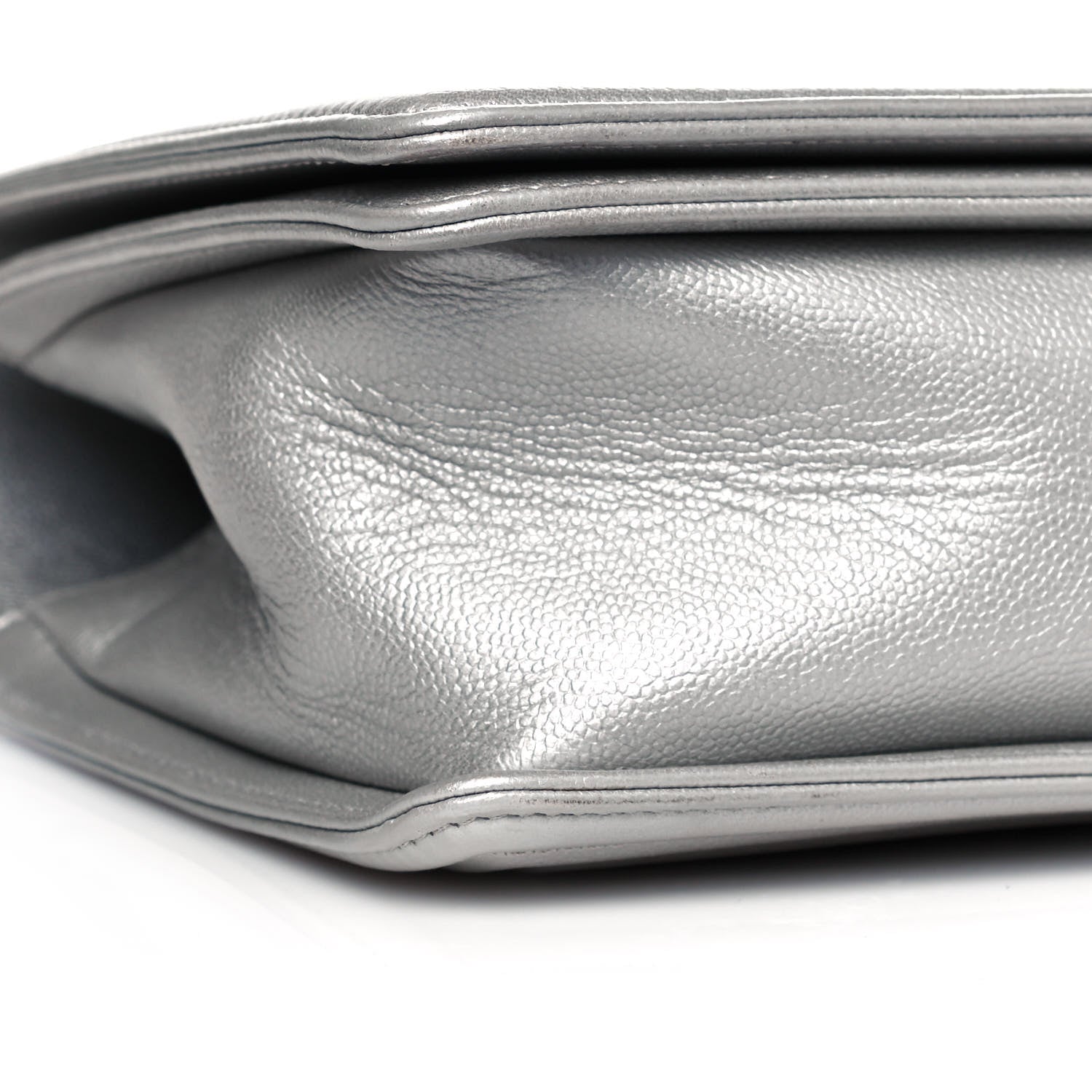 Chanel Metallic Caviar Quilted New Medium Boy Flap Silver 9 of 11