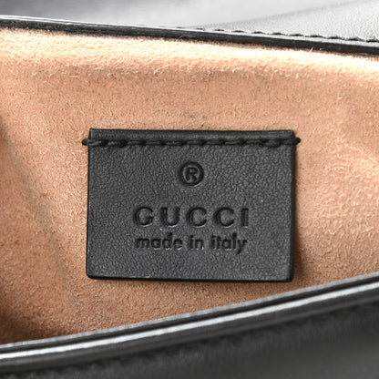 Gucci Calfskin Matelasse Mini GG Marmont Top Handle Shoulder Bag Black 6 of 11