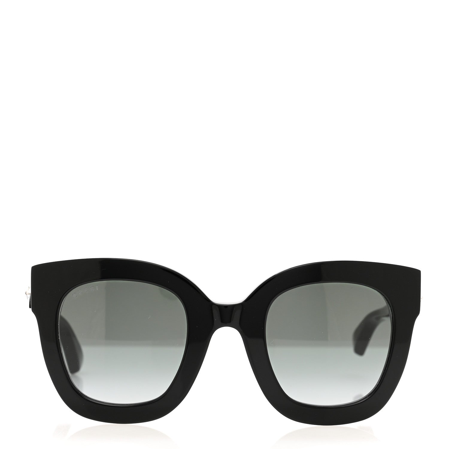 Gucci Acetate Crystal Star Round Frame Sunglasses GG0208S Black 2 of 6