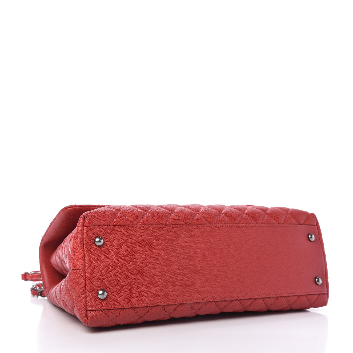 Chanel Caviar Quilted Medium Coco Handle Flap Red 4 of 10