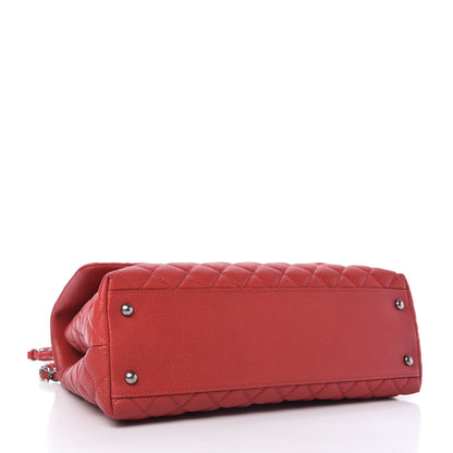 Chanel Caviar Quilted Medium Coco Handle Flap Red 4 of 10