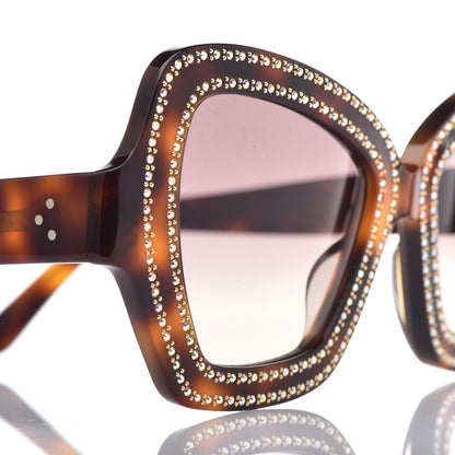 Celine Acetate Crystal Butterfly Sunglasses CL 4067IS Dark Havana 7 of 8