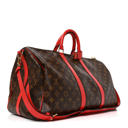 Louis Vuitton Calfskin Monogram Keepall Bandouliere 50 Coquelicot 2 of 8