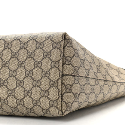 Gucci GG Supreme Monogram Textured Dollar Calfskin Web Medium Ophidia Shopping Tote Beige Ebony Mystic White 10 of 10