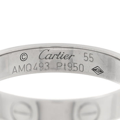 Cartier Platinum 3.5mm LOVE Wedding Band Ring 55 7.25 4 of 4