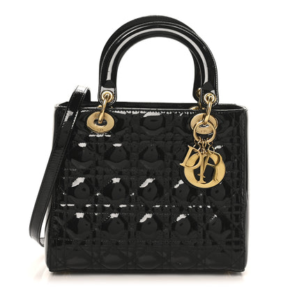 Christian Dior Patent Cannage Medium Lady Dior Black 1 of 10