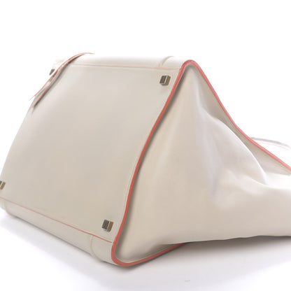 Celine Smooth Calfskin Medium Phantom Luggage Chalk Orange Trim 11 of 13