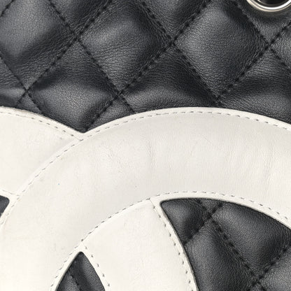 Chanel Calfskin Quilted Medium Cambon Tote Black White 22 of 26