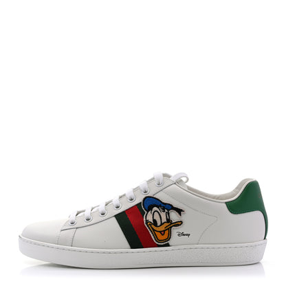 Gucci X DISNEY Calfskin Miro Soft Web Donald Duck Womens Ace Sneakers 41 White New Shamarock 1 of 9