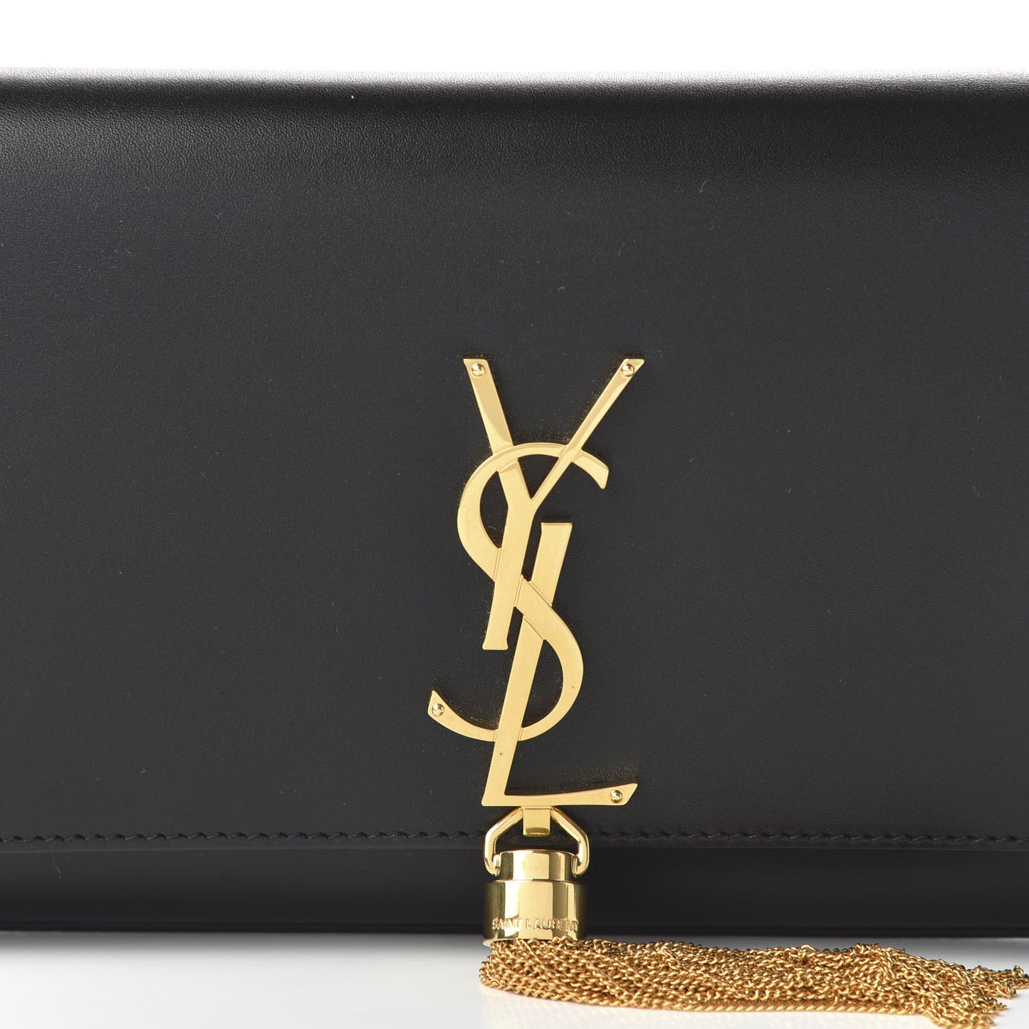 Calfskin Classic Monogram Tassel Clutch Black