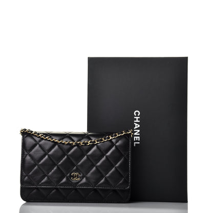 Chanel Lambskin Quilted Wallet On Chain WOC Black 10 of 10