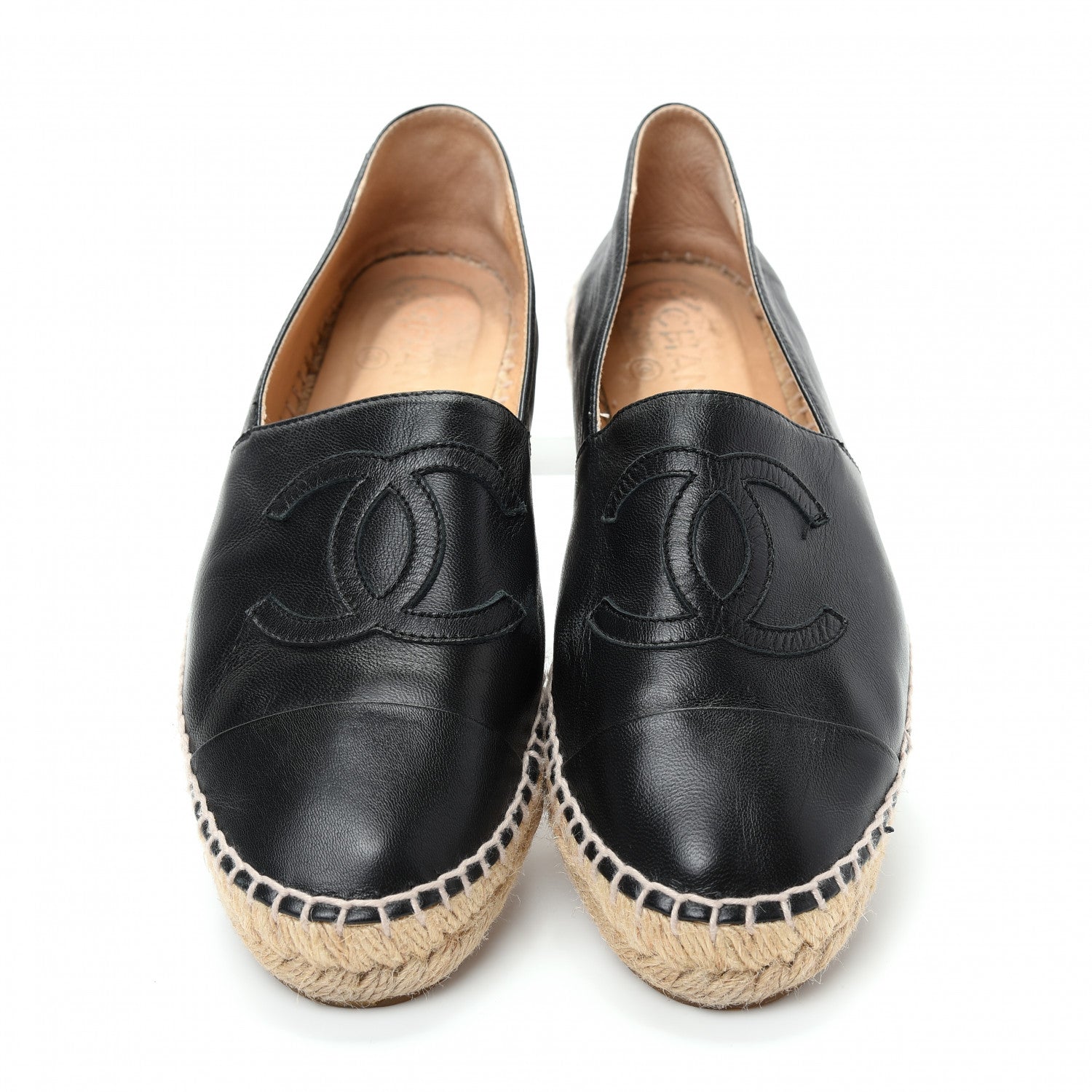 Chanel Lambskin CC Espadrilles 38 Black 5 of 10
