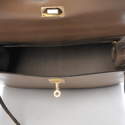 Hermes Tadelakt Sellier Kelly 32 Etoupe 7 of 32