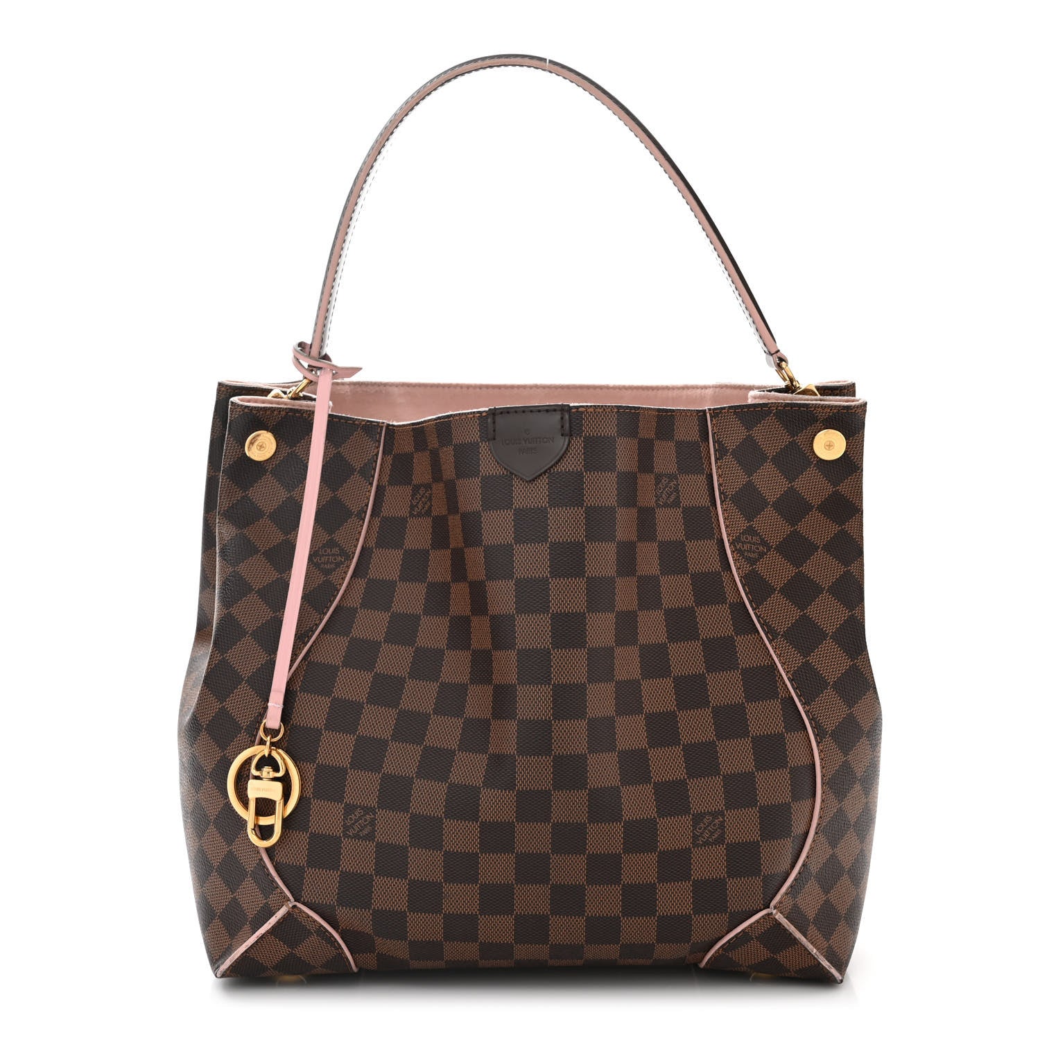 Louis Vuitton Damier Ebene Caissa Hobo Rose Ballerine 1 of 11