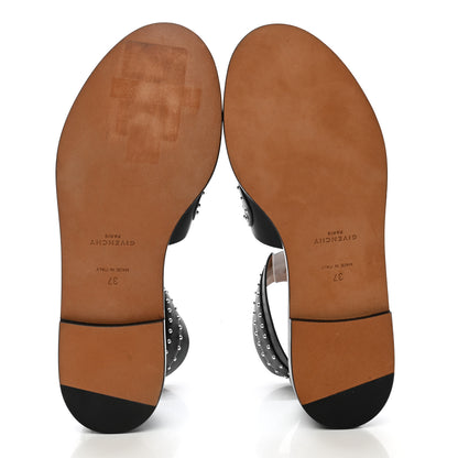 Givenchy Calfskin Studded Elegant Flat Sandals 37 Black 5 of 10