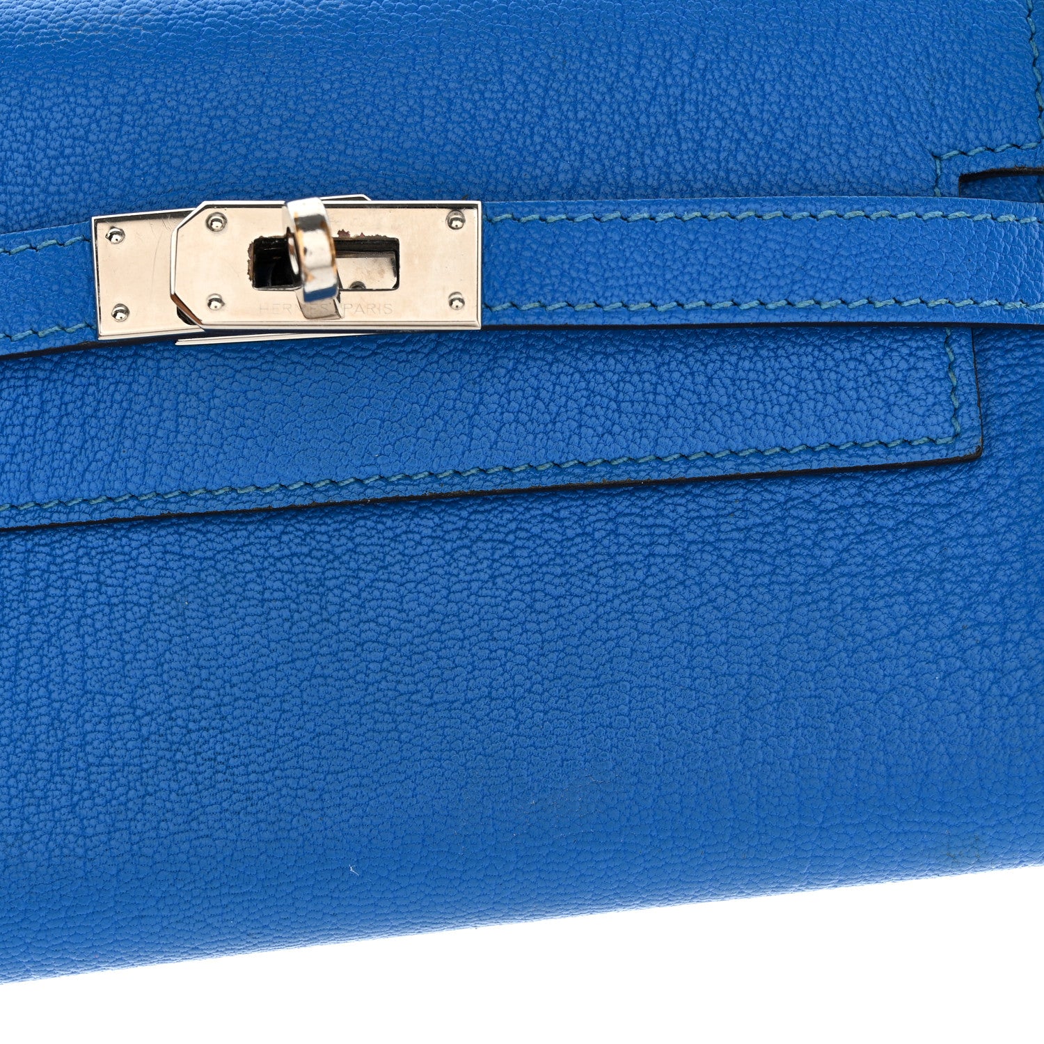 Hermes Chevre Mysore Medium Kelly Wallet Bleu Hydra 9 of 9