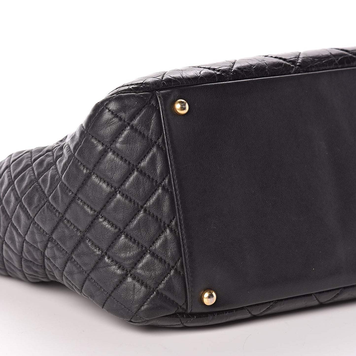 Glazed Crinkled Lambskin Large East West Flap Black