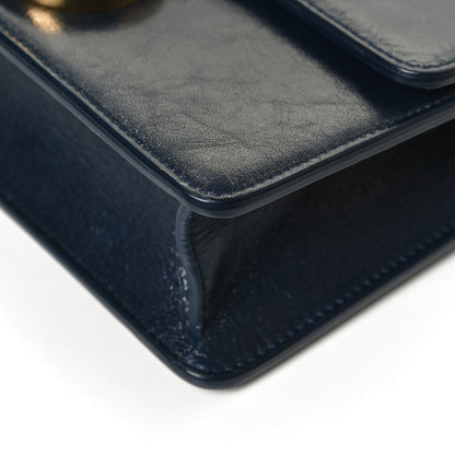 Christian Dior Shiny Crinkled Lambskin 30 Montaigne Flap Bag Indigo 9 of 12