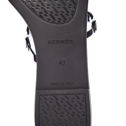 Hermes Rubber Chaine d'Ancre Rivage Sandals 40 Black 7 of 9