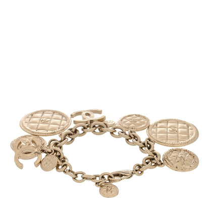 Chanel CC Quilted Medallion Bracelet Gold 2 of 3