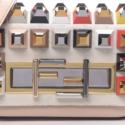 Fendi Vitello Dolce Calf Hair Studded Mini 3Baguette Shoulder Bag Light Pink 9 of 10