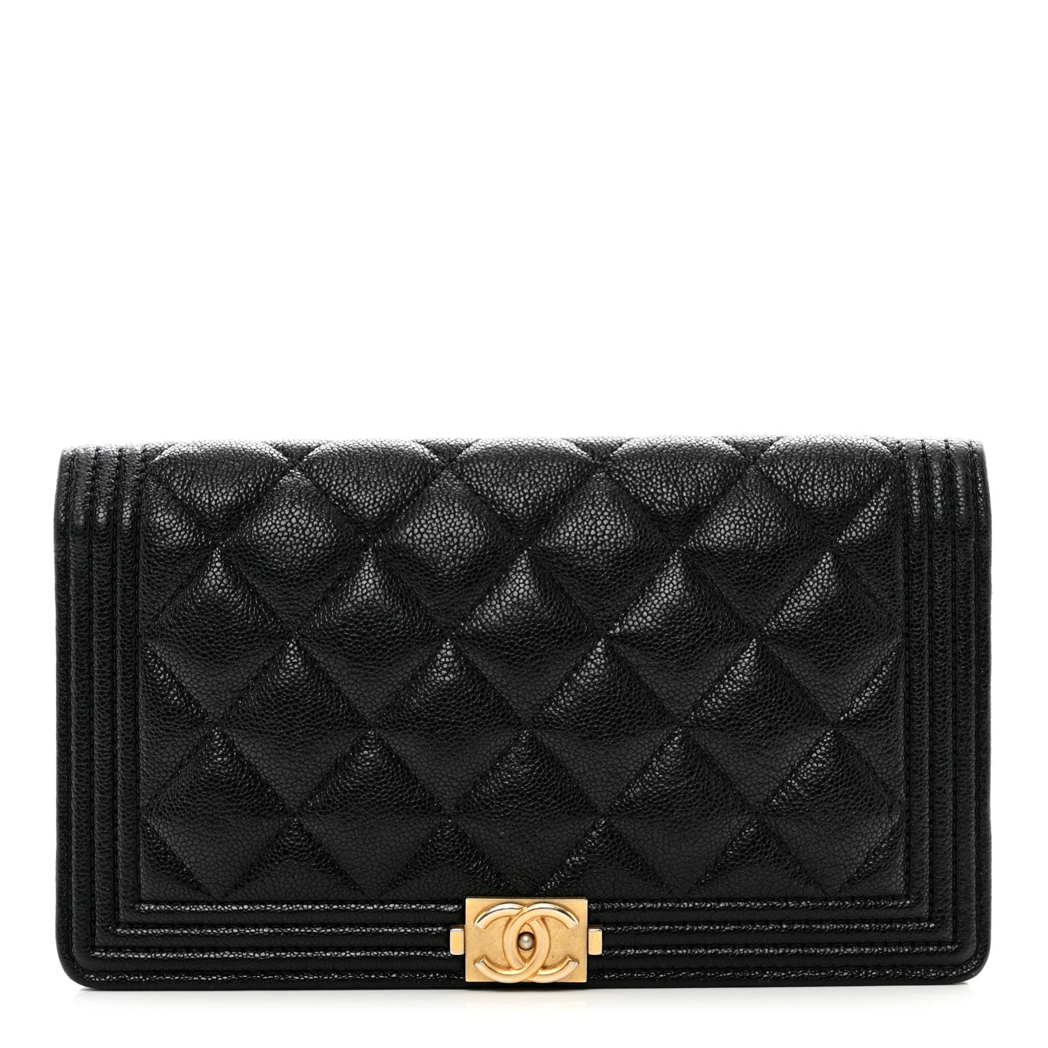 Chanel Caviar Quilted Boy Yen Wallet Black 1 of 9