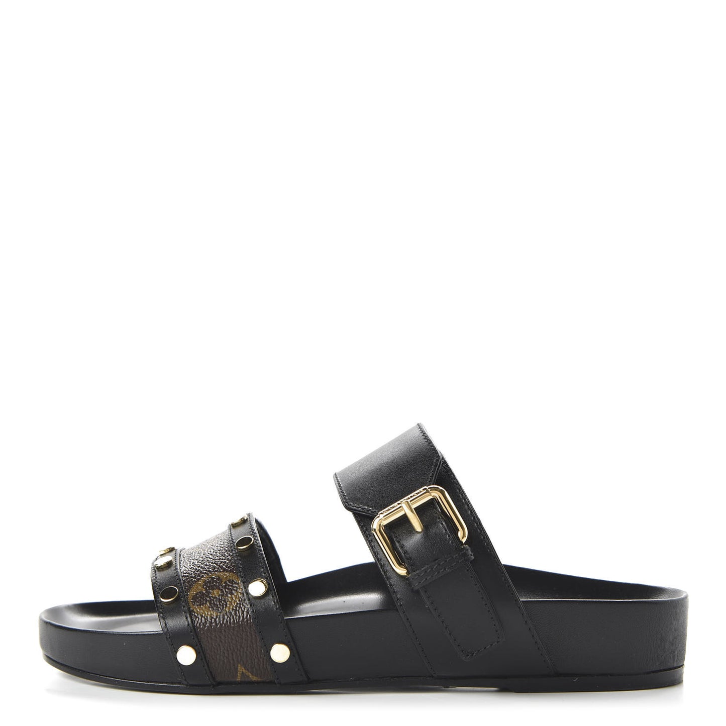 Bom Dia Flat Mule Sandals 36 Black