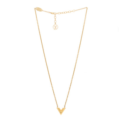 Louis Vuitton Brass Essential V Necklace Gold 2 of 5